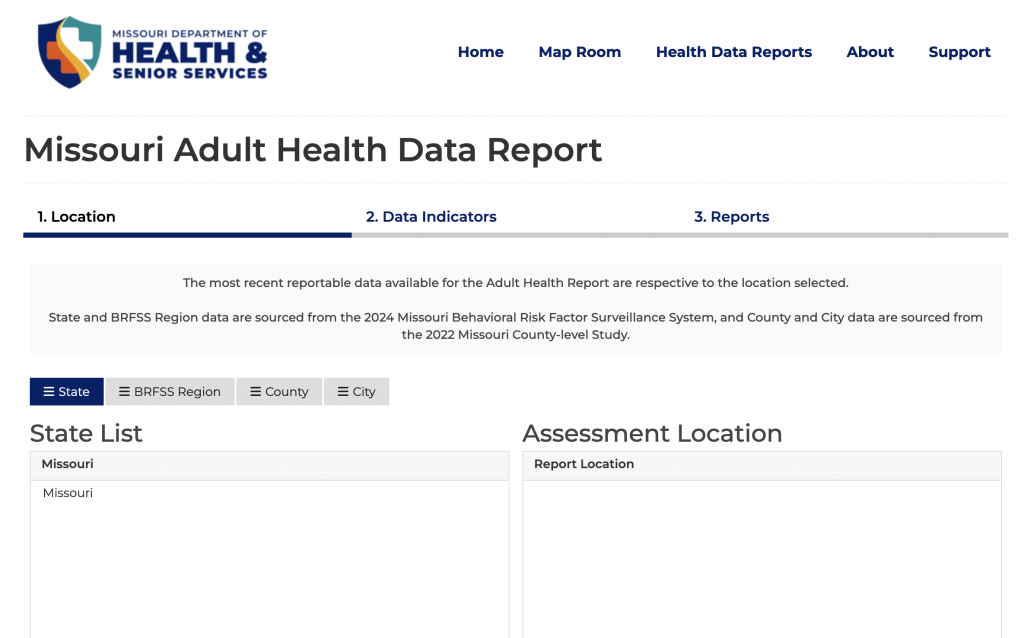 Missouri Adult Health Data Report